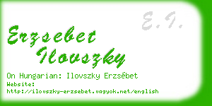 erzsebet ilovszky business card